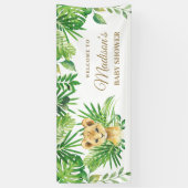 Lion Cub Tropical Greenery Oerwoud Backdrop Banner (Verticaal)