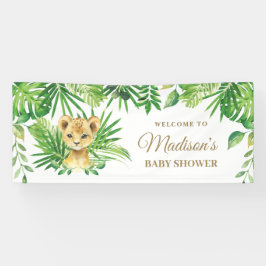 Lion Cub Tropical Greenery Oerwoud Backdrop Banner