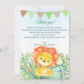 Lion Cub Waterverf Baby shower Hartelijk dank Bedankkaart (Voorkant)