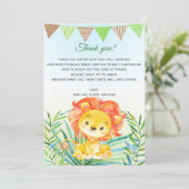 Lion Cub Waterverf Baby shower Hartelijk dank Bedankkaart (Staand voorkant)