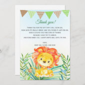 Lion Cub Waterverf Baby shower Hartelijk dank Bedankkaart (Voorkant / Achterkant)