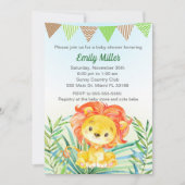 Lion Cub Waterverf Baby shower Uitnodiging (Voorkant)