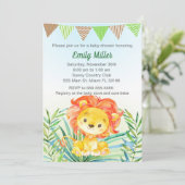 Lion Cub Waterverf Baby shower Uitnodiging (Staand voorkant)