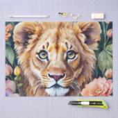 Lion Cub Waterverf Bloemen Tissuepapier (Craft)