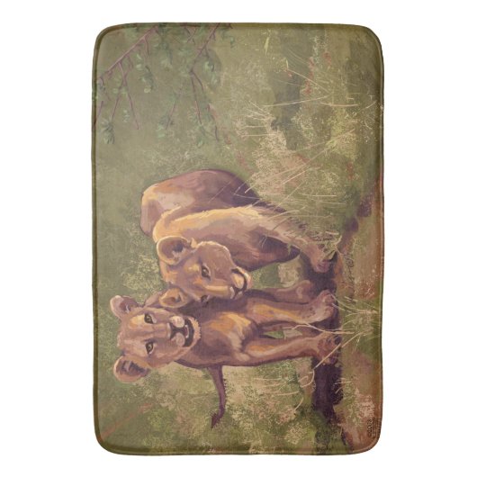 Lion Cubs Art Badmat (Voorkant Verticaal)