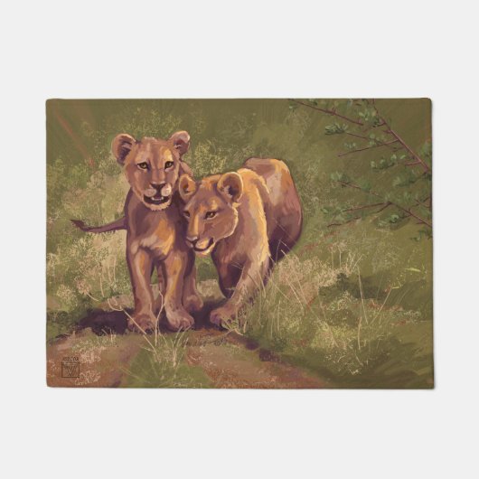 Lion Cubs Art Deurmat (Voorkant)