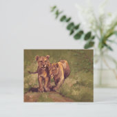 Lion Cubs Briefkaart (Staand voorkant)