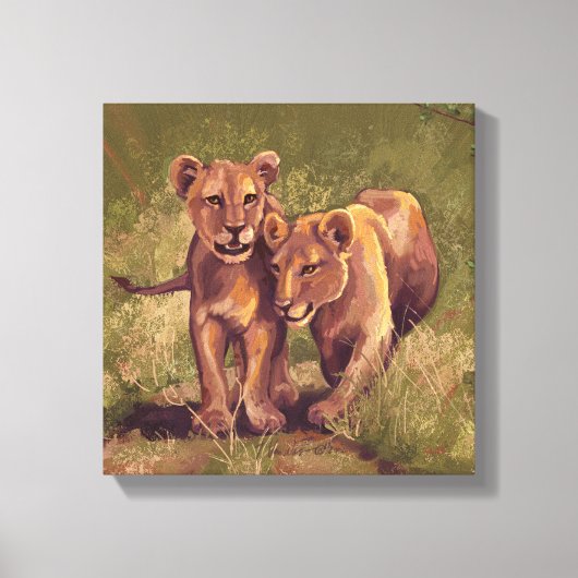 Lion Cubs Canvas Afdruk (Voorkant)