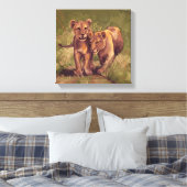 Lion Cubs Canvas Afdruk (Insitu (Slaapkamer))