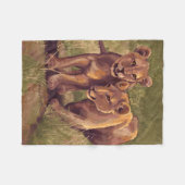 Lion Cubs Fleece Deken (Voorkant (Horizontaal))