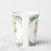 Lion Cubs Greenery Twin Boys Baby Shower  Papieren Bekers (Rechts)