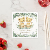 Lion Cubs Greenery Twin Boys Baby Shower  Servet (Insitu)