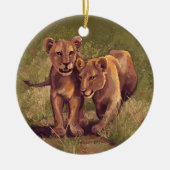 Lion Cubs Keramisch Ornament (Voorkant)