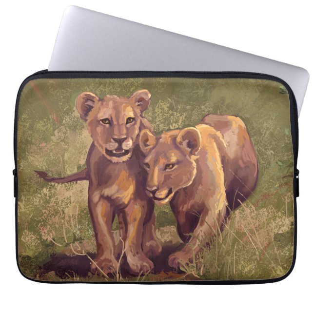 Lion Cubs Laptop Sleeve (Voorkant)