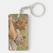 Lion Cubs Lounging Sleutelhanger (achterkant)