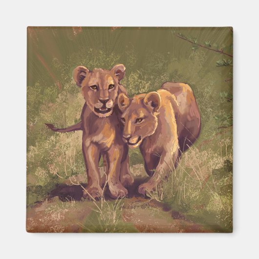 Lion Cubs Magneet (Voorkant)