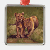 Lion Cubs Metalen Ornament (Voorkant)