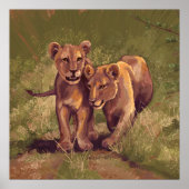 Lion Cubs Poster (Voorkant)