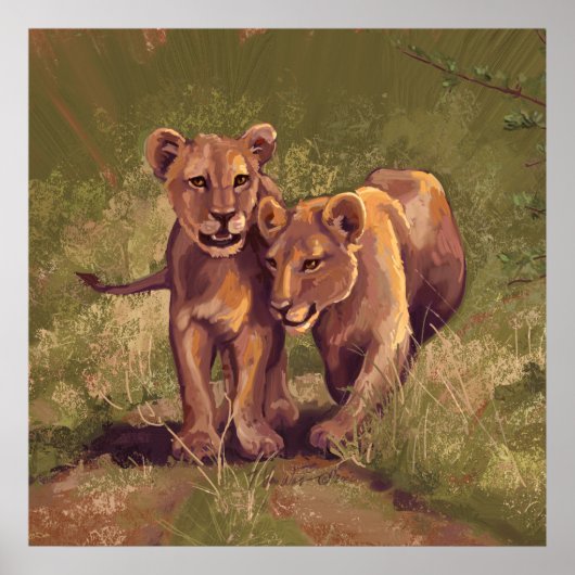 Lion Cubs Poster (Voorkant)