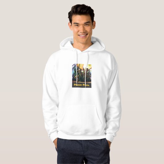 Lion Cubs, Proud Papa Mannen Hood Sweatshirt (Voorkant volledig)
