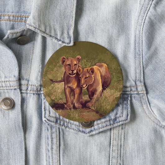 Lion Cubs Ronde Button 4,0 Cm (In situ)