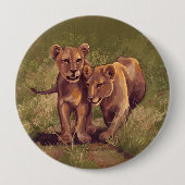Lion Cubs Ronde Button 4,0 Cm (Voorkant)