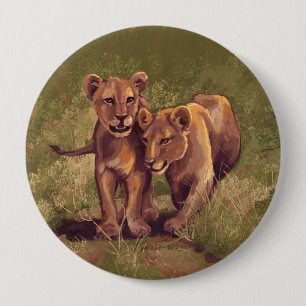 Lion Cubs Ronde Button 4,0 Cm