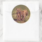 Lion Cubs Ronde Sticker (Tas)