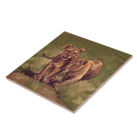 Lion Cubs Tegeltje (Zijkant)