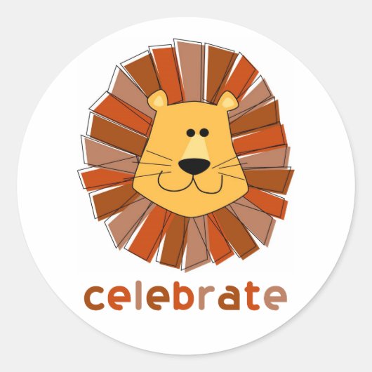 Lion Cupcake Topper Stickers (Voorkant)
