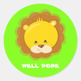 Lion custom praise school leraar oerwoud green ronde sticker