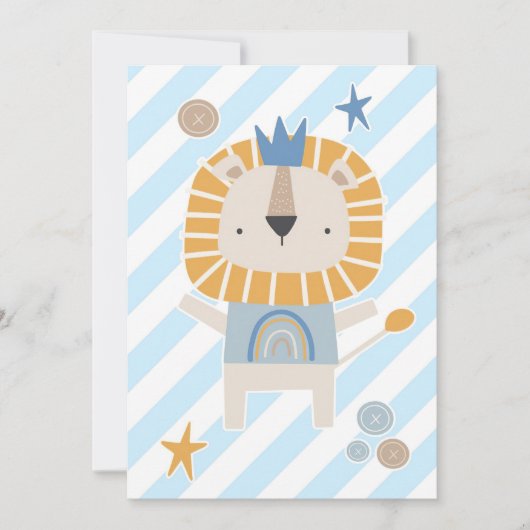 Lion Cute Face Lion Hand Drawn Save The Date (Voorkant)
