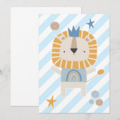 Lion Cute Face Lion Hand Drawn Save The Date (Voorkant / Achterkant)