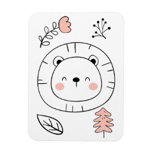 Lion Cute Lion Hand Drawn Magneet