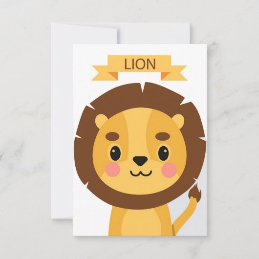 Lion Cute Lion Portret Bedankkaart (Voorkant)