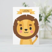 Lion Cute Lion Portret Bedankkaart (Staand voorkant)