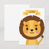 Lion Cute Lion Portret Bedankkaart (Voorkant / Achterkant)