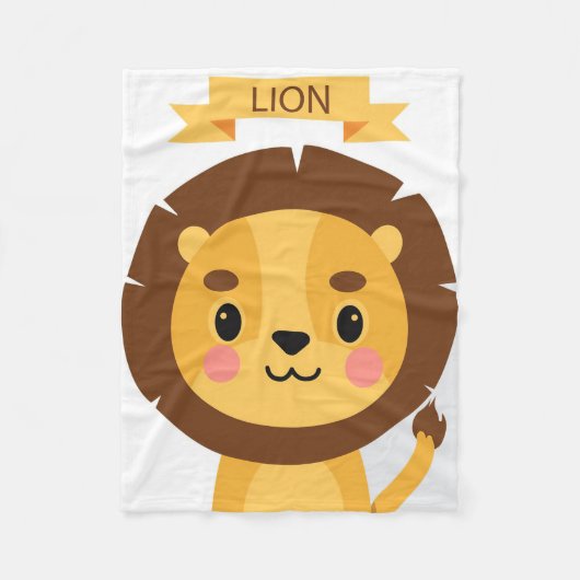 Lion Cute Lion Portret Fleece Deken (Voorkant)