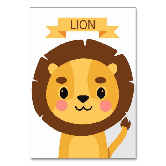 Lion Cute Lion Portret Kaart (Voorkant)