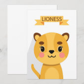 Lion Cute Lioness Bedankkaart (Voorkant / Achterkant)