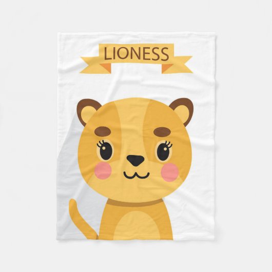 Lion Cute Lioness Fleece Deken (Voorkant)