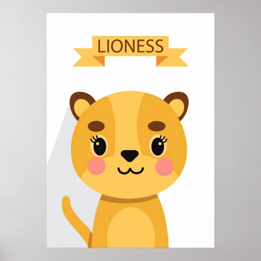 Lion Cute Lioness Poster (Voorkant)