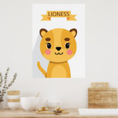 Lion Cute Lioness Poster (Keuken)