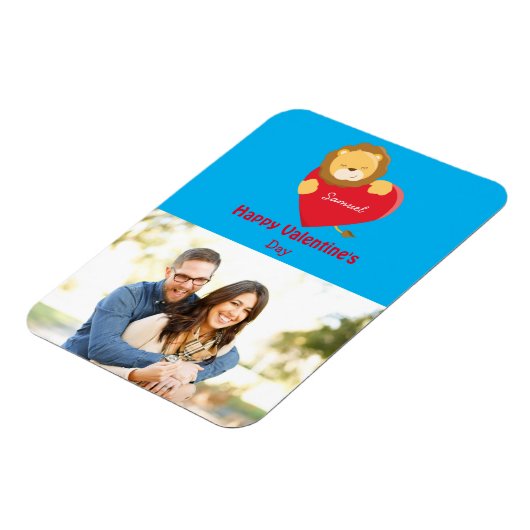 Lion cutie foto Valentijnsdag Magneet (Linkerzijde)