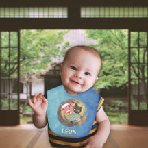 Lion Dance Baby Bib – Zwarte kat Poilue