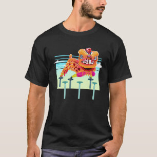 Lion Dance Head Festival Happy Chinees Nieuwjaar T-shirt