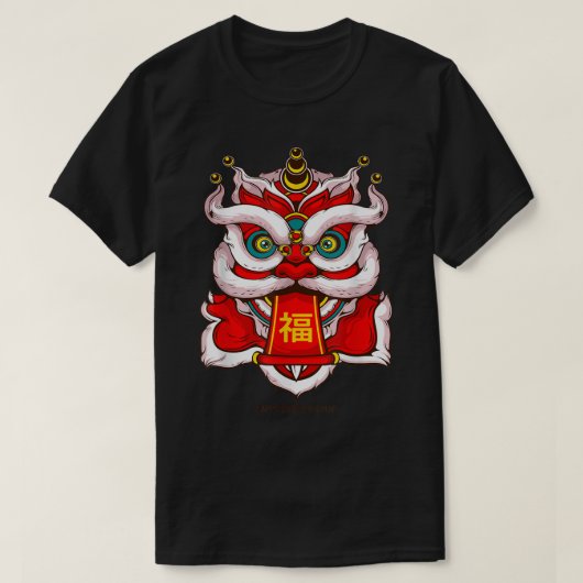 Lion Dance Head - Happy Chinese New Year - Jaar Ra T-shirt (Design voorkant)