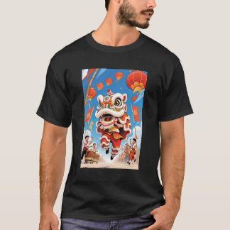 Lion Dance Men Black T-shirt