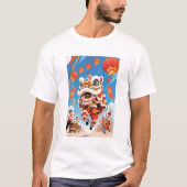 Lion Dance Men White  T-shirt (Voorkant)