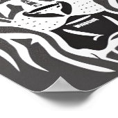 Lion decal white op grijs poster (Hoek)